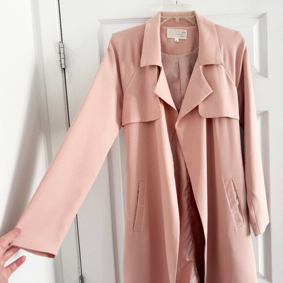 J.O.A. "Blissful" Crepe Trench Coat in Blush Pink, size XS - Picture 4 of 11